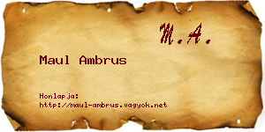 Maul Ambrus névjegykártya